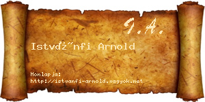 Istvánfi Arnold névjegykártya